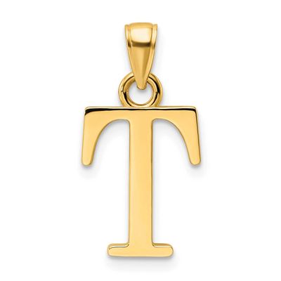 Letter T Pendant 14k Gold Polished K9810T 196904088807
