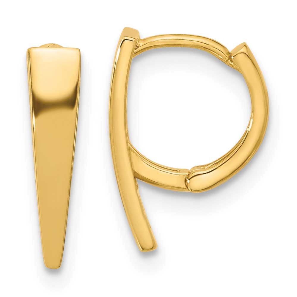 Hinged Hoop Earrings 14k Gold Polished LE2563 196904344903