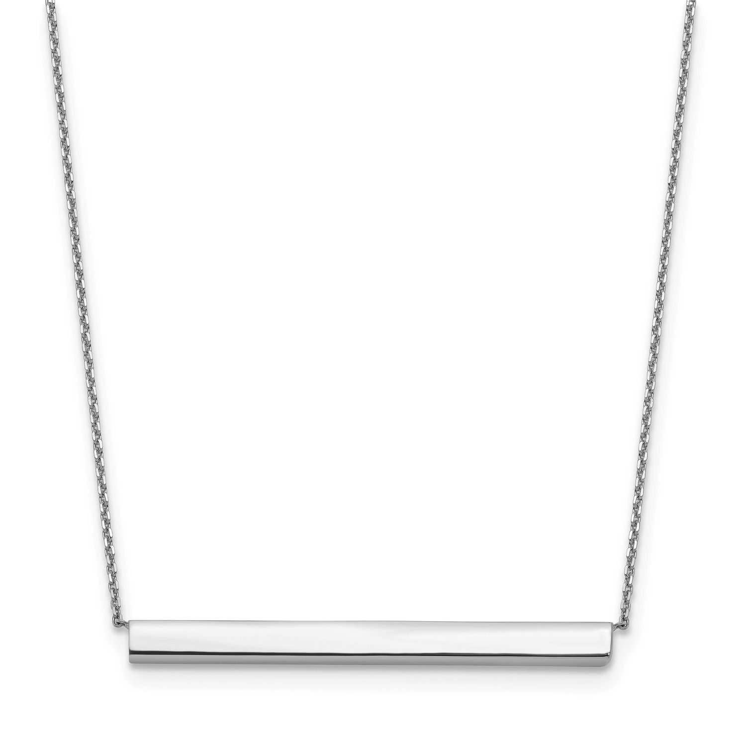 1 Inch Extender Bar Necklace 14k White Gold Polished LF1132W-18