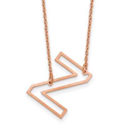 Rose Gold-Plated Sideways Cut Out Initial Z Necklace Sterling Silver XNA1473RP/Z