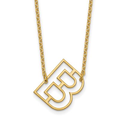 Sideways Cut Out Initial B Necklace 14k Gold XNA1473Y/B