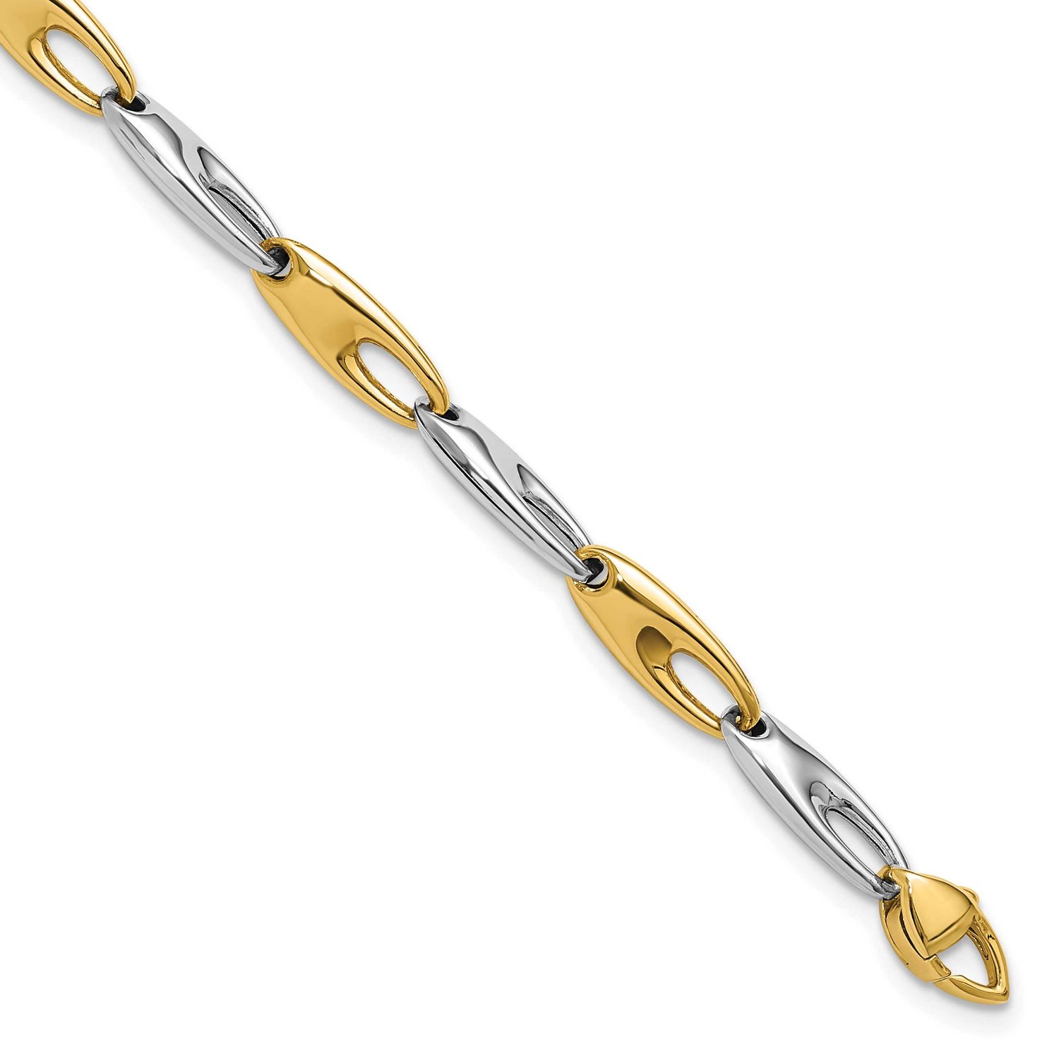 Fancy Link Bracelet 14k Two-tone Gold Polished LF2019-7.5 196904329603