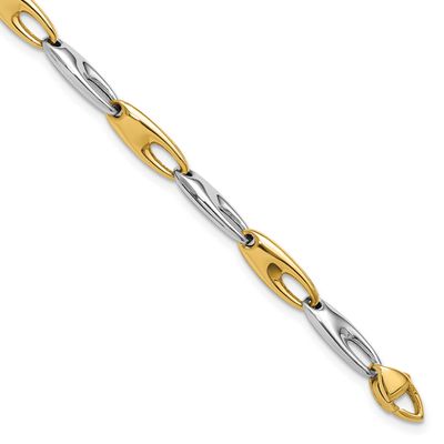 Fancy Link Bracelet 14k Two-tone Gold Polished LF2019-7.5 196904329603