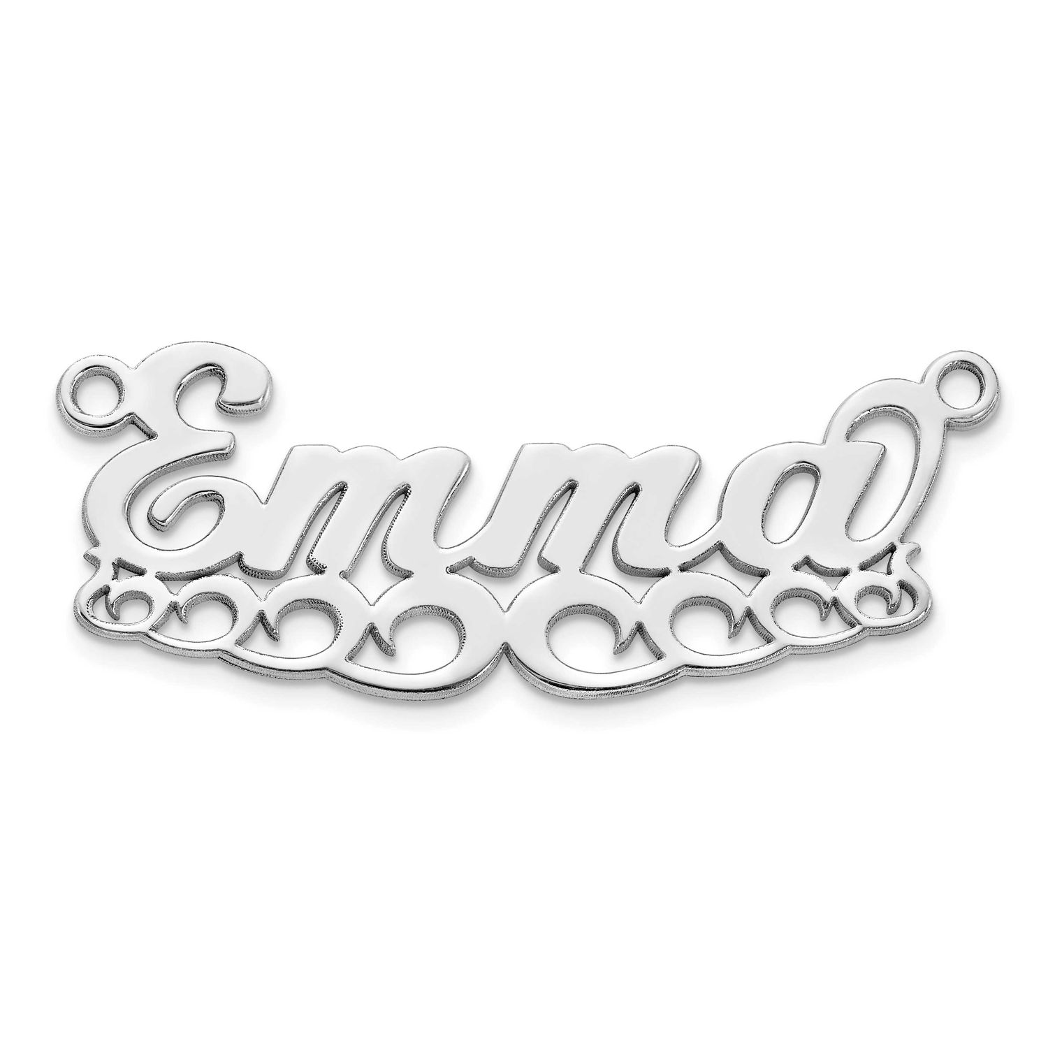 Wave Name Plate 10k White Gold 10XNA1507W