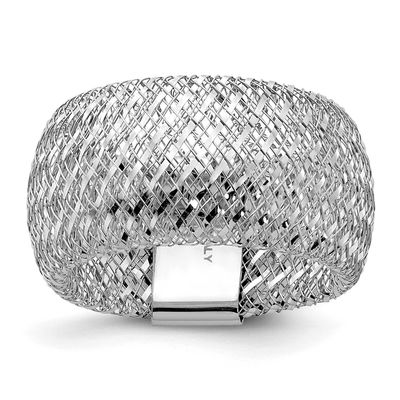 White Rhodium Plating Stretch Ring 14k Gold LR108W 196904323281