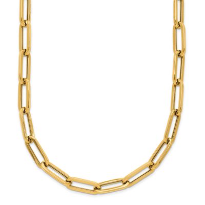 Fancy Link Necklace 14k Gold Polished LF2267-18 196904316870