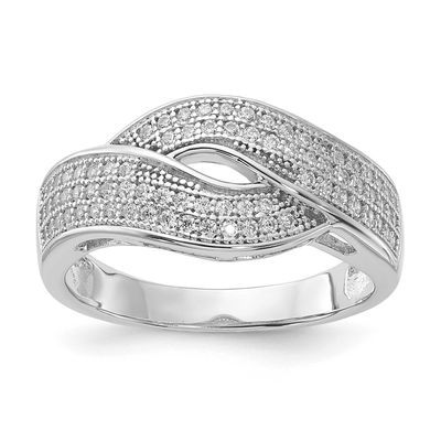 CZ Brilliant Embers Ring Sterling Silver Rhodium-plated QMP920-7 883957567884