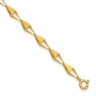 Geometric Link Bracelet 14k Gold Polished LF2140-7.5