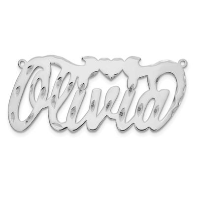 Diamond-Cut Heart Name Plate 10k White Gold 10XNA149W 191101092305