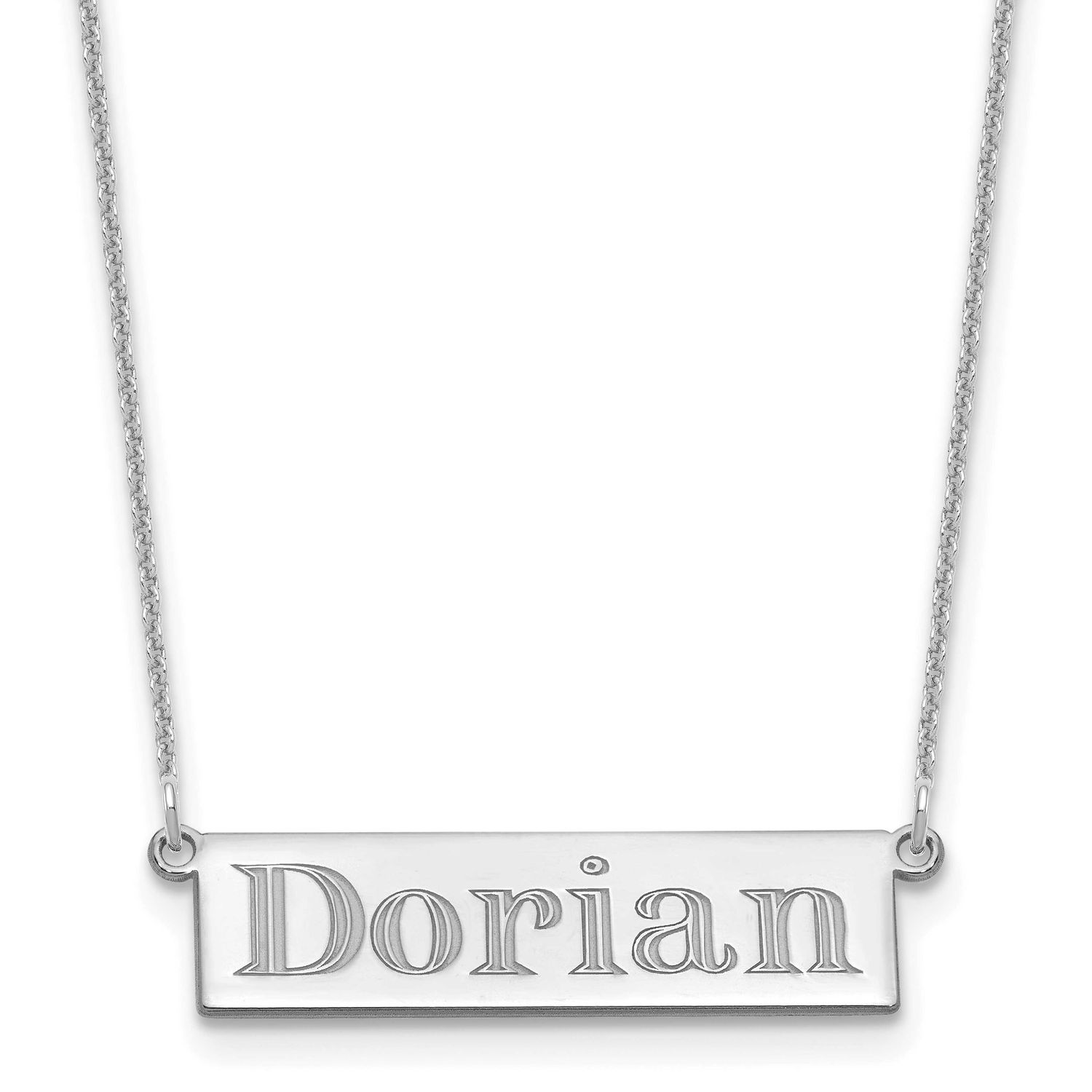 4-6 Letter Name Bar Necklace 10k White Gold 10XNA1525W