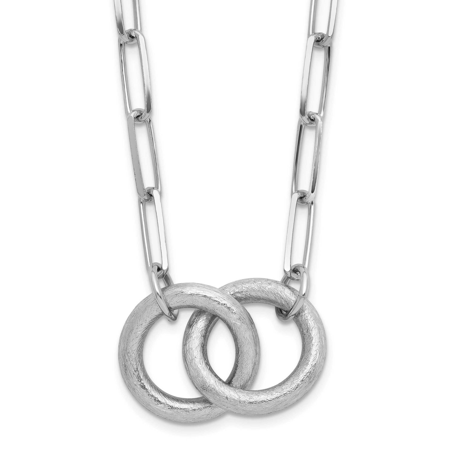 Fancy Link with 1.75 Inch Extender Necklace Sterling Silver Rhodium-plated QLF1392-17.75 1969043451…