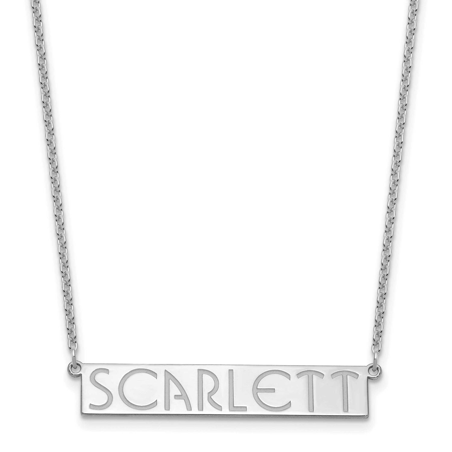 7-9 Letter Name Bar Necklace Sterling Silver Rhodium-plated XNA1530SS