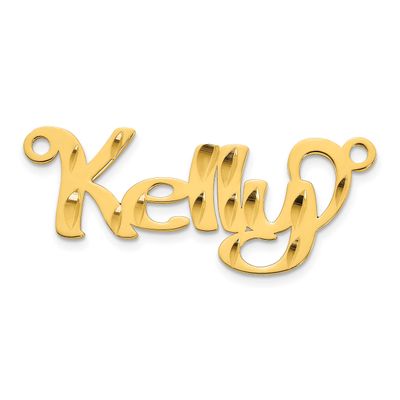 Diamond-Cut Name Plate Sterling Silver Gold-plated XNA1539GP