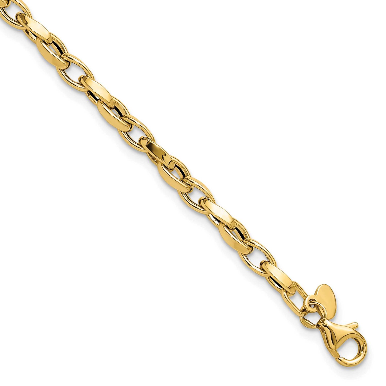 Fancy Link Bracelet 10k Gold Polished 10LF664-7.25