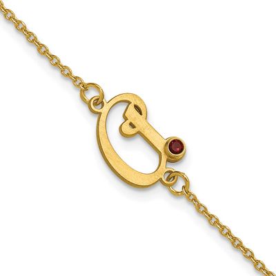 Initial and Birthstone Bracelet 10k Gold 10XNA1543Y