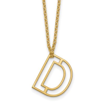 Cut Out Slide Initial D Necklace 10k Gold 10XNA1474Y/D