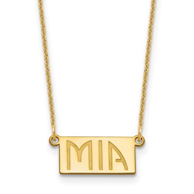 1-3 Letter Name Bar Necklace 14k Gold XNA1512Y