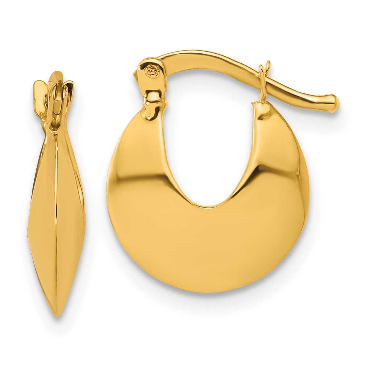 Round Hoop Earrings 14k Gold Polished LE2875