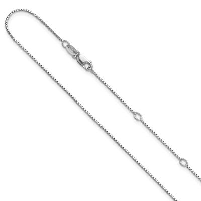 .85mm Box 1In+1 Inch Adjustable Chain 18 Inch Sterling Silver Rhodium-plated FC102-16+2