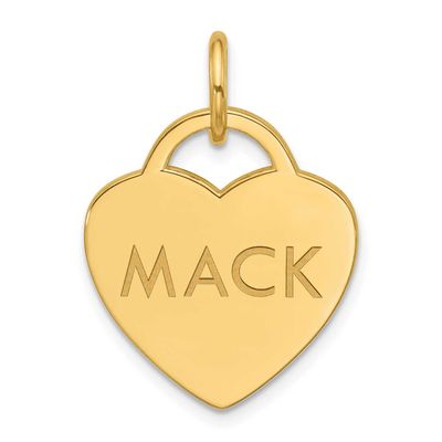 Small Heart Animal Information Tag Sterling Silver Gold-plated XNA1546GP