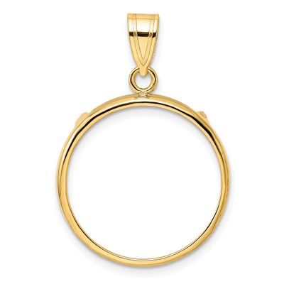 20.2mm Prong Coin Bezel Pendant 10k Gold Polished 10C1801/20.2