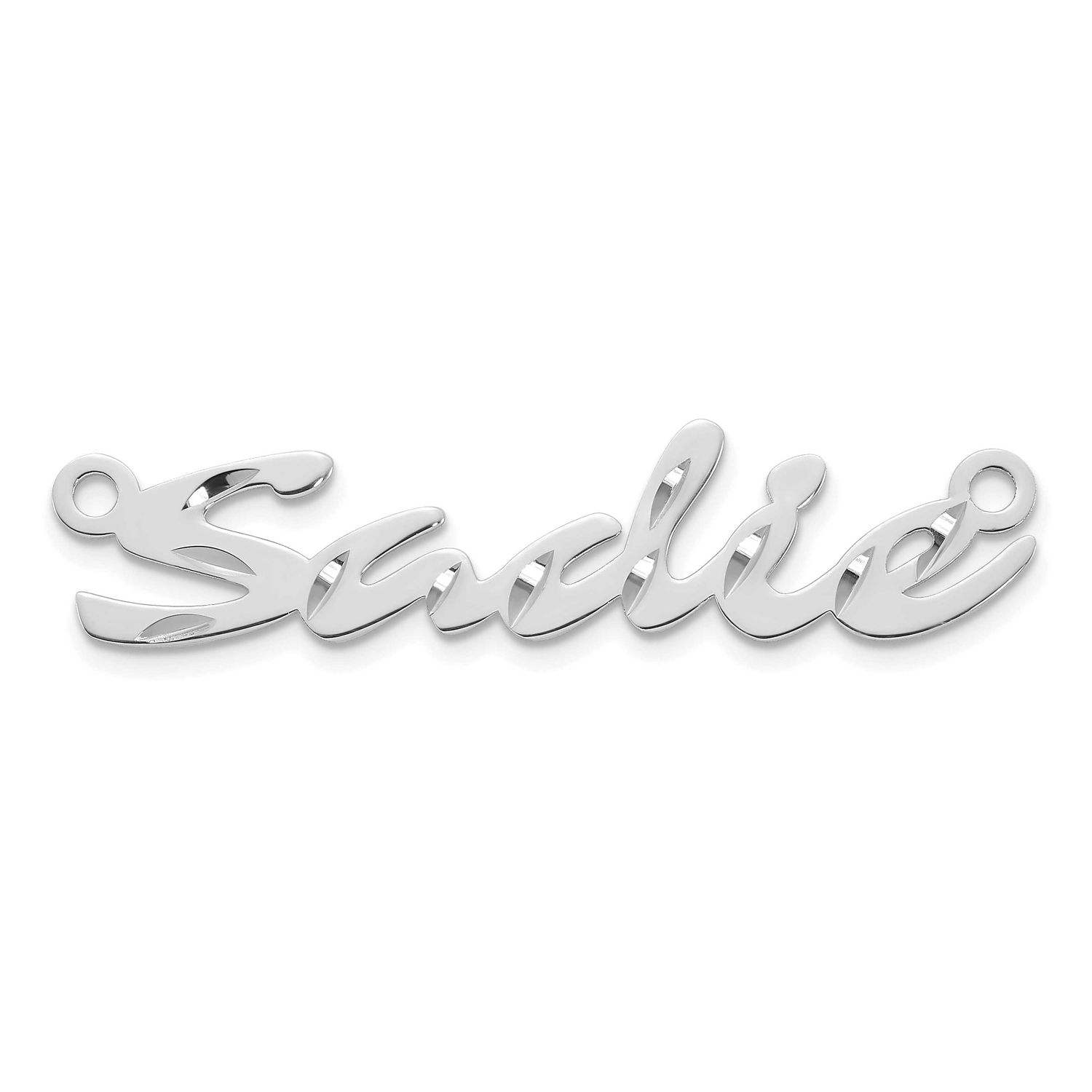 Diamond-Cut Name Plate 10k White Gold 10XNA1535W