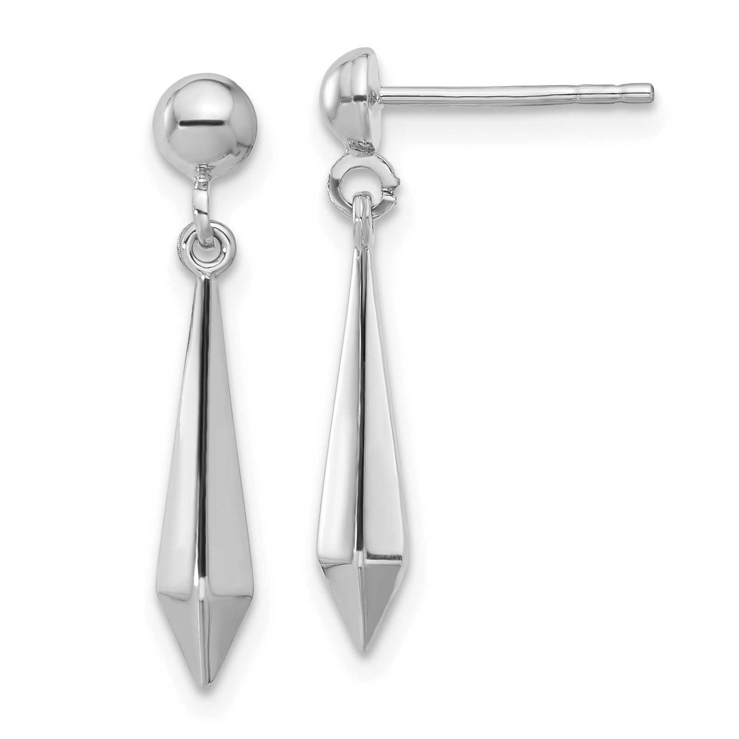 Post Dangle Earrings 14k White Gold Polished LE2641W 196904171240