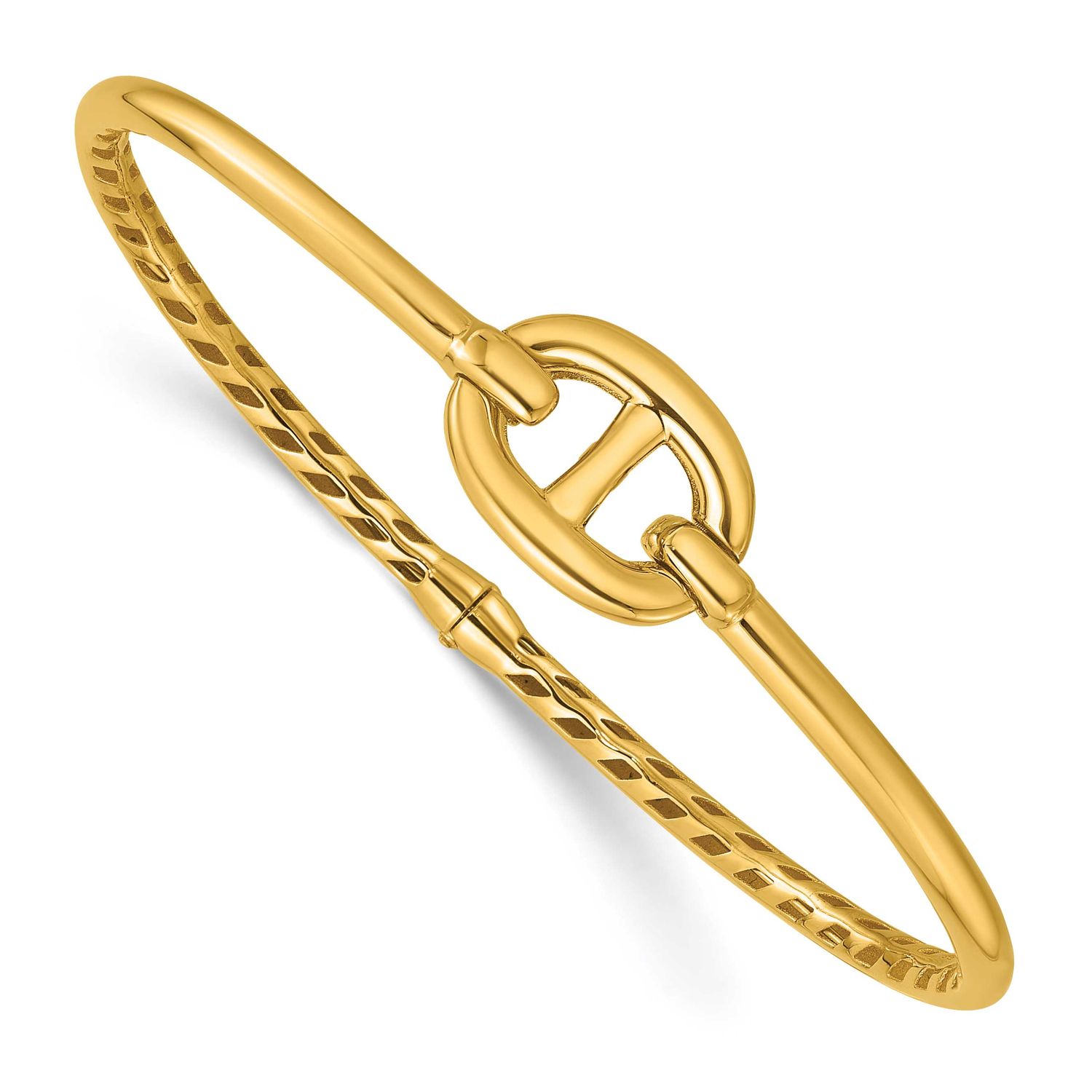 Hinged Bangle 14k Gold Polished LF2137 196904315729
