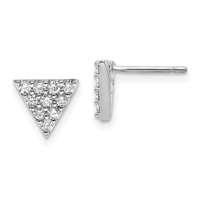 Diamond Triangle Earrings 14k White Gold XE3072WA 191101887147