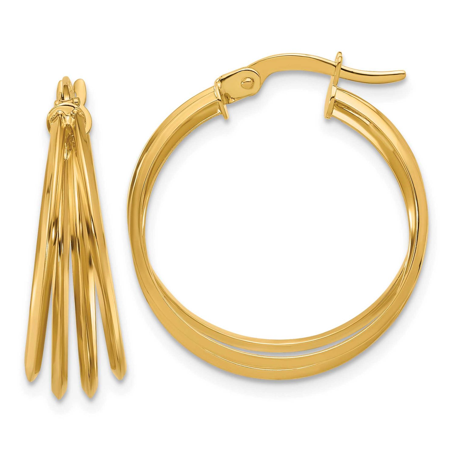 Hoop Earrings 14k Gold Polished LE2663 196904339527