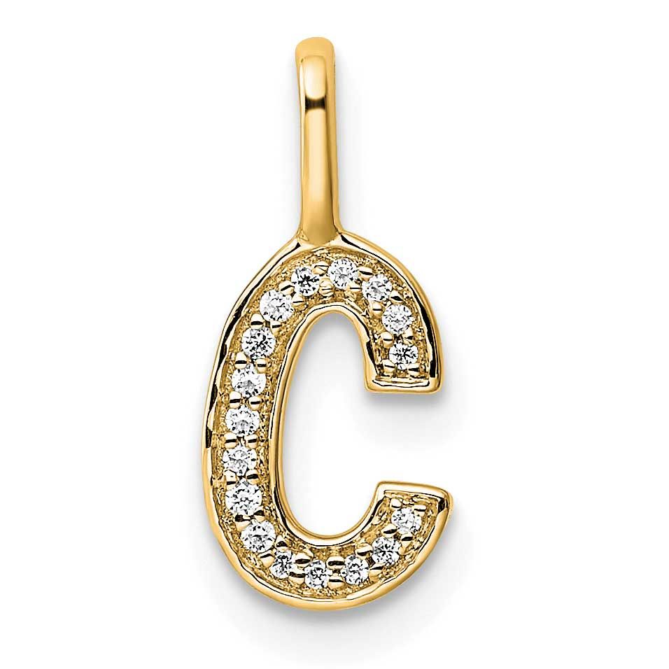 Diamond Letter C Initial Pendant 14k Gold PM8367C-005-YA