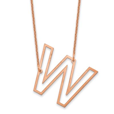 Sideways Cut Out Initial W Necklace 14k Rose Gold XNA1473R/W