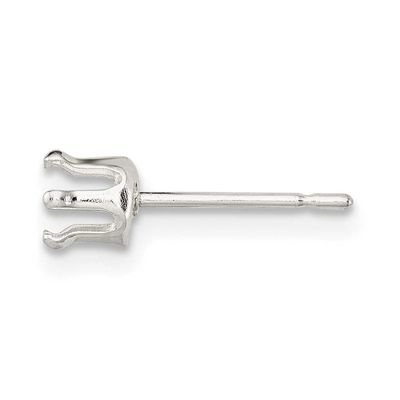 Round 6-Prong Snap-In 5.0mm Earrings Setting Sterling Silver SS3006-5