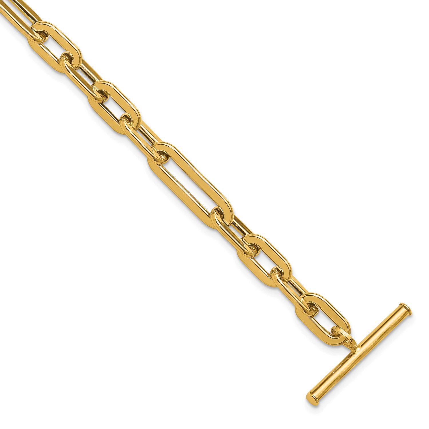 Fancy Link Toggle Clasp Bracelet 14k Gold Polished LF1949-7.75 196904331040