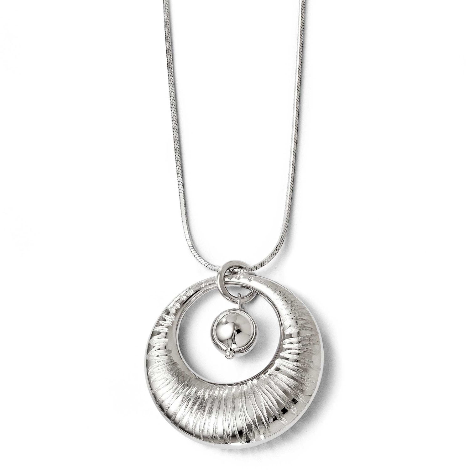 Textured Pendant Sterling Silver Polished QLF284 191101217609