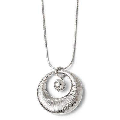 Textured Pendant Sterling Silver Polished QLF284 191101217609