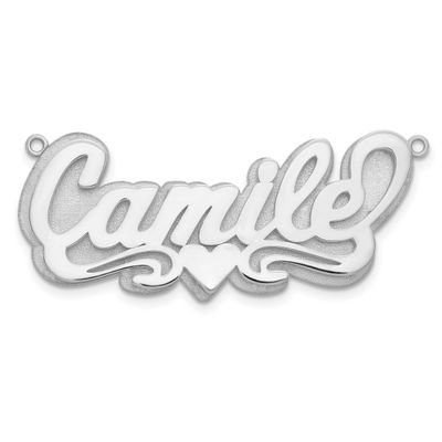 3D Polished Heart Name Plate 10k White Gold 10XNA237W 191101092886