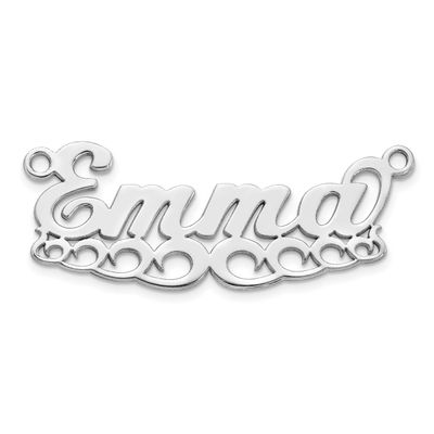Wave Name Plate Sterling Silver Rhodium-plated XNA1507SS