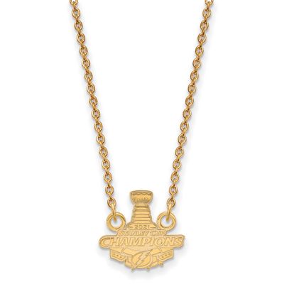 2021 Stanley Cup Champions Tampa Bay Lightning Small Pendant with Necklace Gold-plated GP006LIG21-18