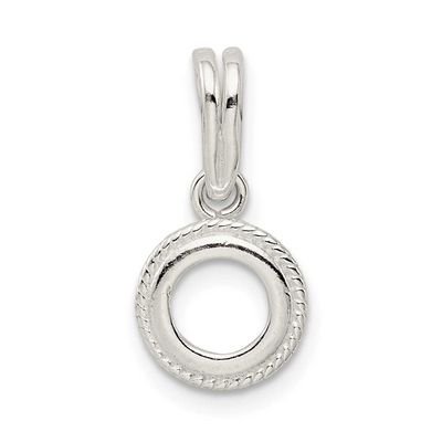 Round 5.0mm Rope Frame Back Set Loose Bail Pendant Setting Sterling Silver SS3234-3