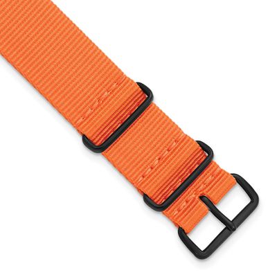 Debeer 18mm One-Piece Orange Military Ballistic G10 Nylon with Black Pvd-Plated Buckle 10.75 Inch W…