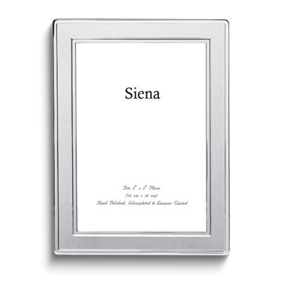Silver-Plated Lacquer-Coated Plain Double Border 4x6 Photo Frame GM3087 820036001617