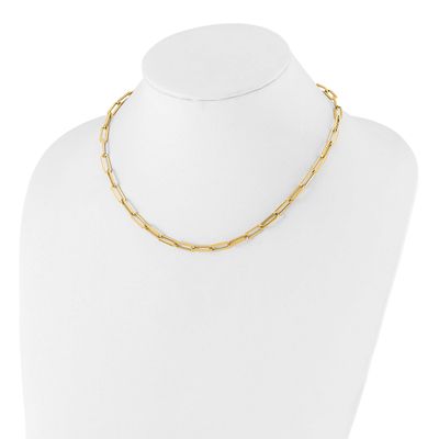 Fancy Link Necklace 14k Gold Polished LF1529-16