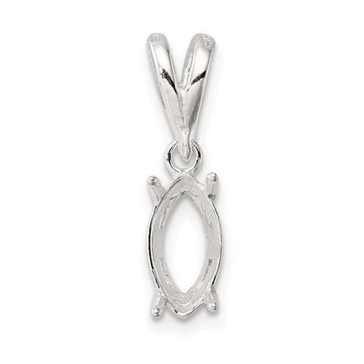 Marquise 4-Prong 5 x 2.5mm Loose Bail Pendant Setting Sterling Silver SS3283-1