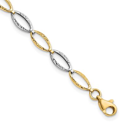 Diamond-Cut Bracelet 10K Two-tone Gold 10K3996-7