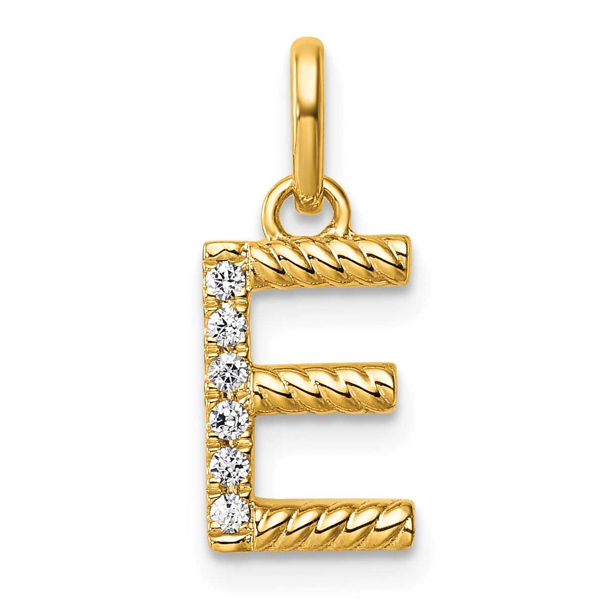 Twisted with .05 Ct. Diamond Initial E Charm 14k Gold PM10732E-YA