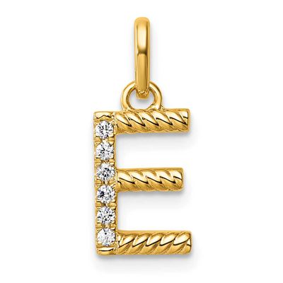 Twisted with .05 Ct. Diamond Initial E Charm 14k Gold PM10732E-YA