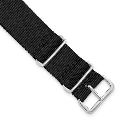 Debeer 22mm One-Piece Black Military Ballistic G10 Nylon with Silver-Tone Buckle 10.75 Inch Watch B…