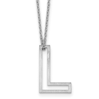 Cut Out Slide Initial L Necklace 10k White Gold 10XNA1474W/L