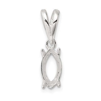 Marquise 4-Prong 10 x 5mm Loose Bail Pendant Setting Sterling Silver SS3283-3